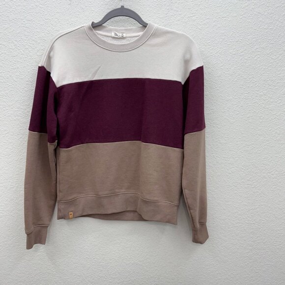 Tentree Treefleece Blocked Organic Crewneck Pullover Sweatshirt Womens size XS - Picture 1 of 8